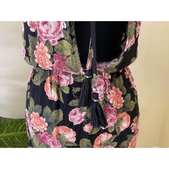 NWT American Eagle Outfitters Dress XXS Black Floral Maxi dress Open Back - Picture 7 of 14